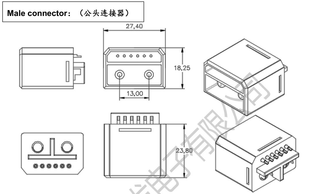 电动车 品字 新能源 储能连接器 公头